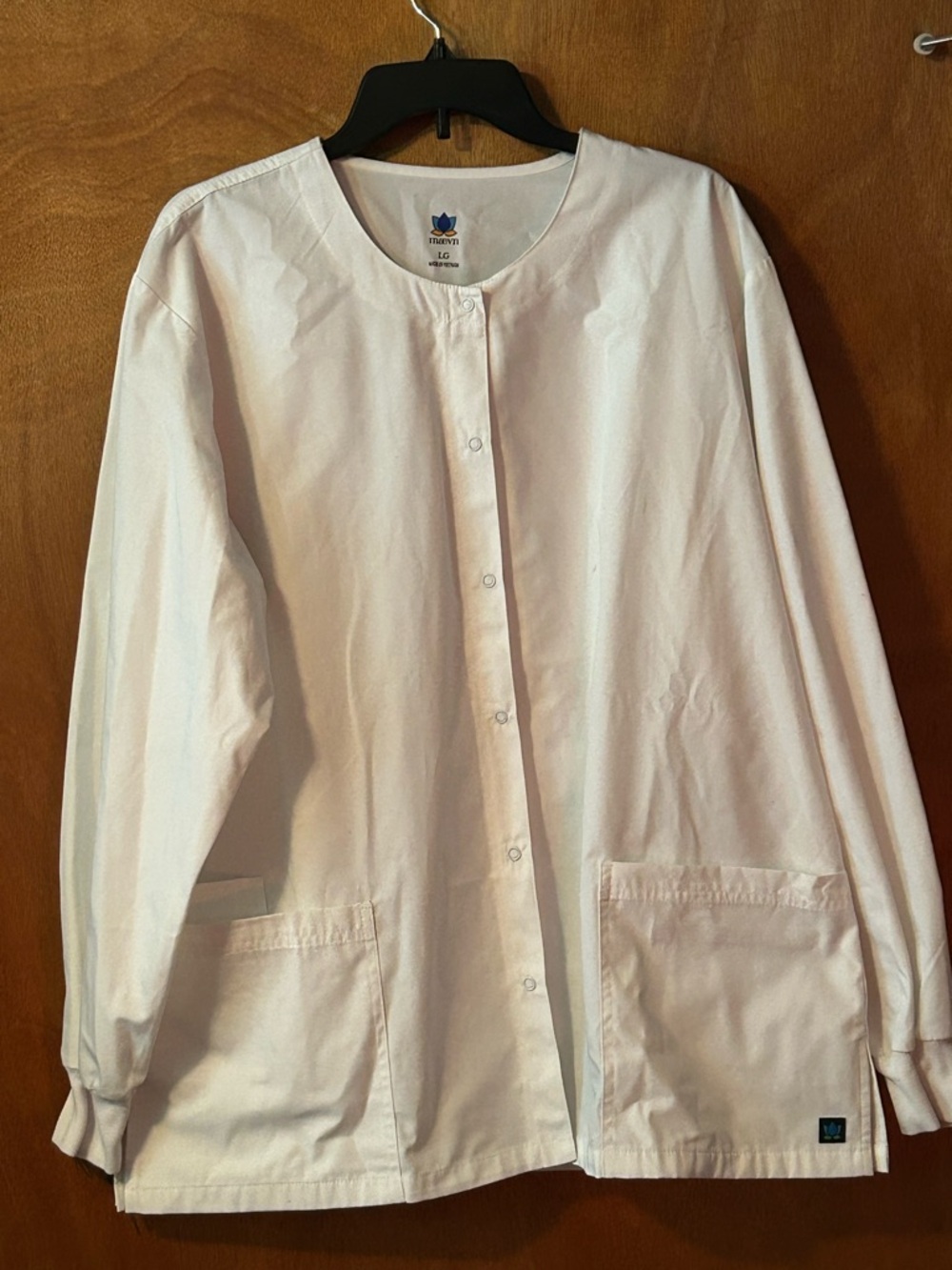 WonderWink White Round-Neck Scrub Jacket - Women